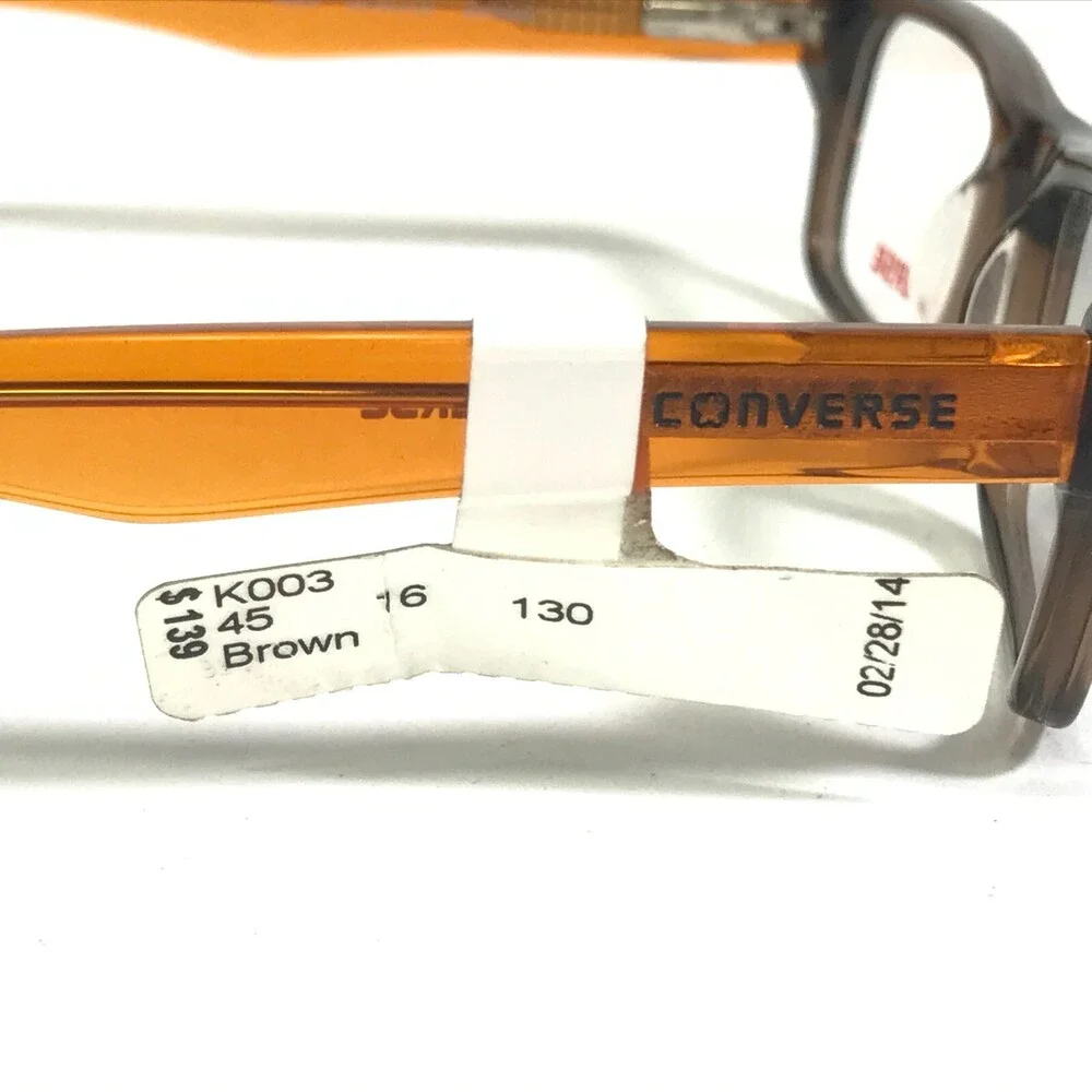 Converse Kids Eyeglasses Frames K003 BROWN Orange Rectangular Full Rim 45-16-130